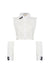 Blusa estilo solapa y puño color blanco con detalle bordados de gatos