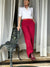 Pantalón para largo para mujer de tiro alto color vinotinto