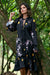 Vestido amplio con detalles Decorativos y estampado sedoso